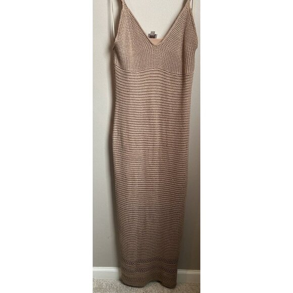 INC International Concepts Jeannie Mai Crochet Summer Maxi Bodycon Dress Medium - Picture 3 of 11